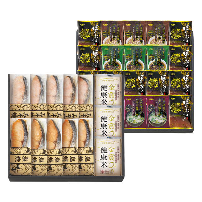 鮭乃家 そのまま食べれる鮭切り身 フリーズドライと金賞健康米セット No.130