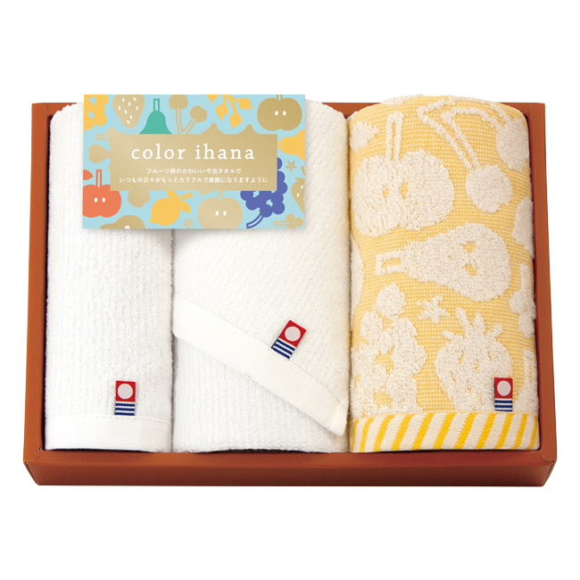 color　ihana　-カラーイハナ-　今治　フェイスタオル2P・ハンドタオルセット　No.30　割引き商品