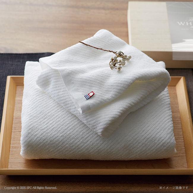 【送料無料】 今治　The　WHITE　バス・フェイスタオル2Pセット　No.50