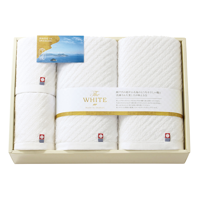 【送料無料】 今治　The　WHITE　バス2P・フェイス2Pタオルセット　No.80