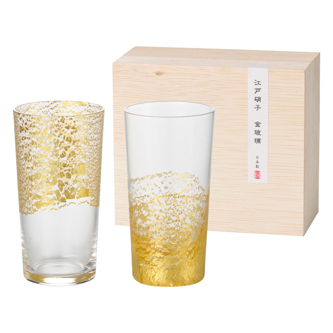 江戸硝子 金玻璃 冷酒杯吟醸揃え No.110