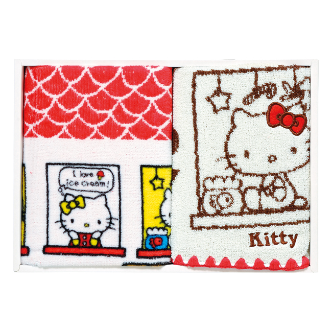 ハローキティ ハローキティハウス ウォッシュタオル2P No.10