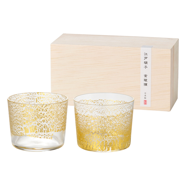 江戸硝子 金玻璃 冷酒杯純米揃え No.100